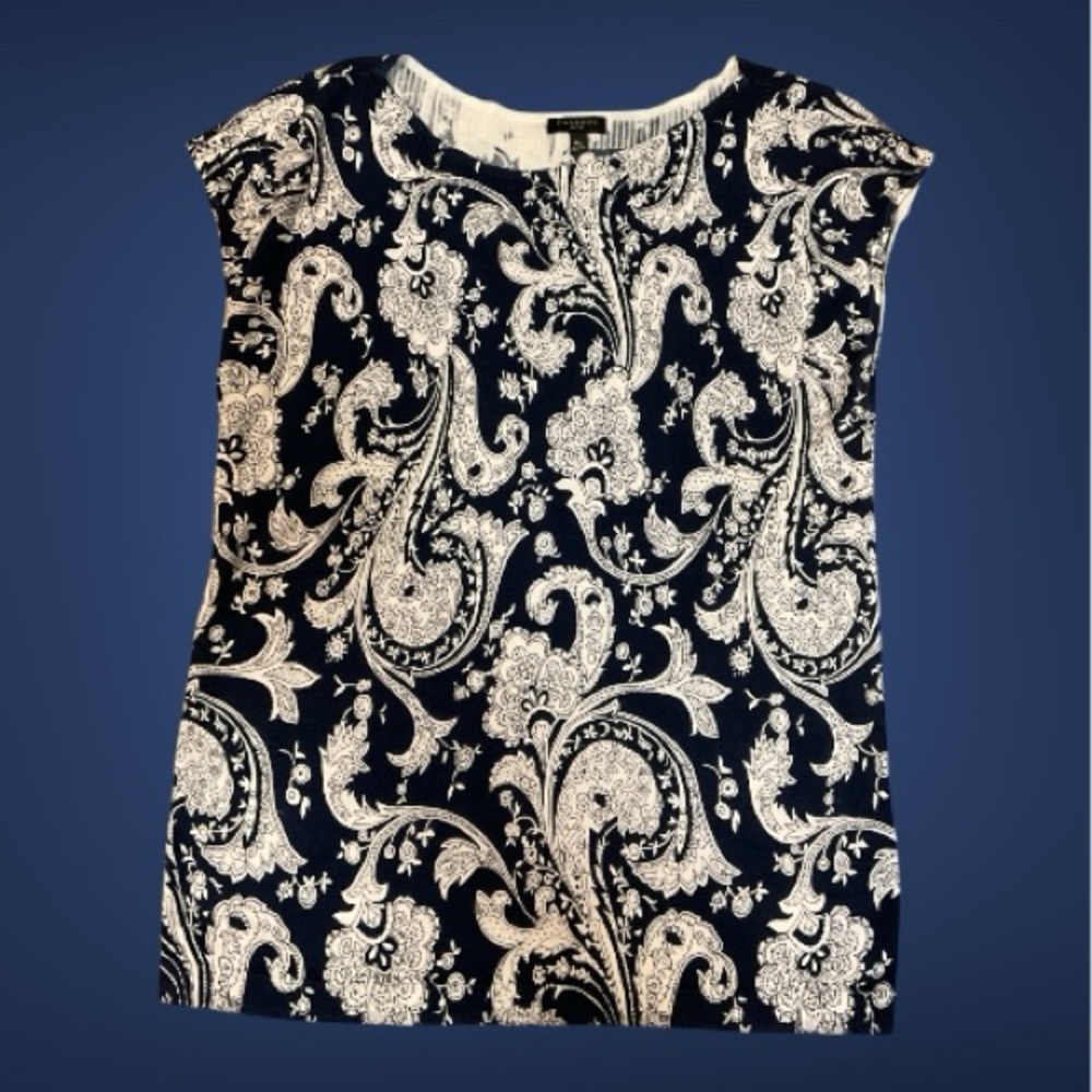 Talbots Elegant Indigo and White Sweater